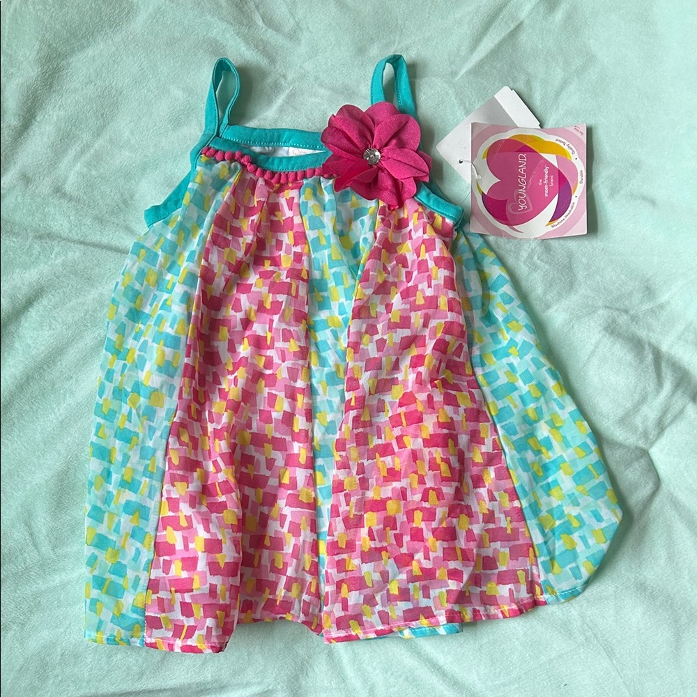 Gymboree Pink and Blue Kids Camisole with Flower Detail